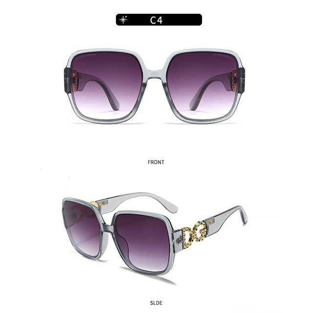 Hollow Out Fashion Design Square Frame Sunglasses