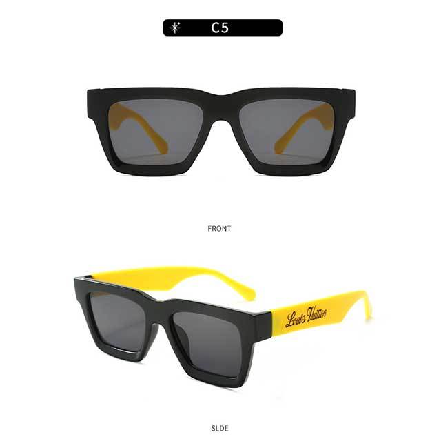 Contrast Color Square Frame Sunglasses