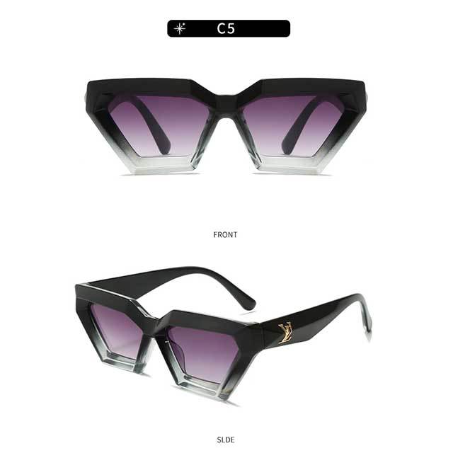 Polygonal Frame Brand Design Sunglasses