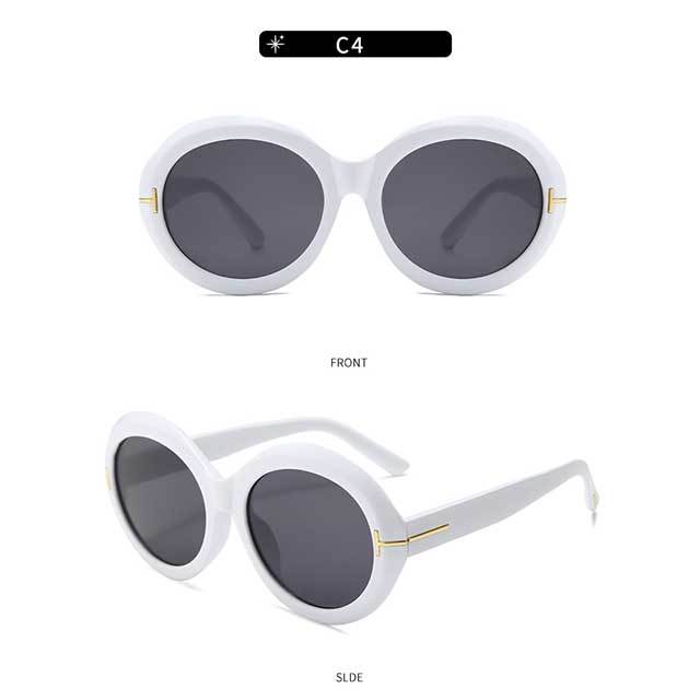 Retro Style Round Frame Sunglasses