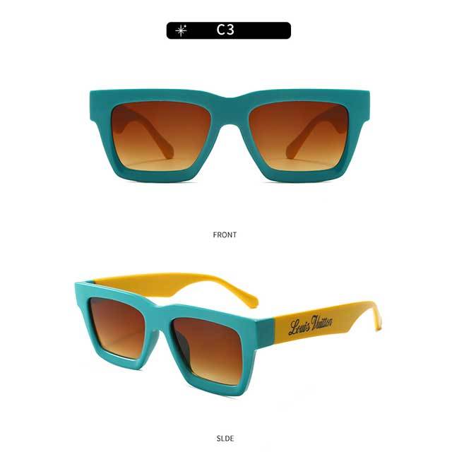 Contrast Color Square Frame Sunglasses