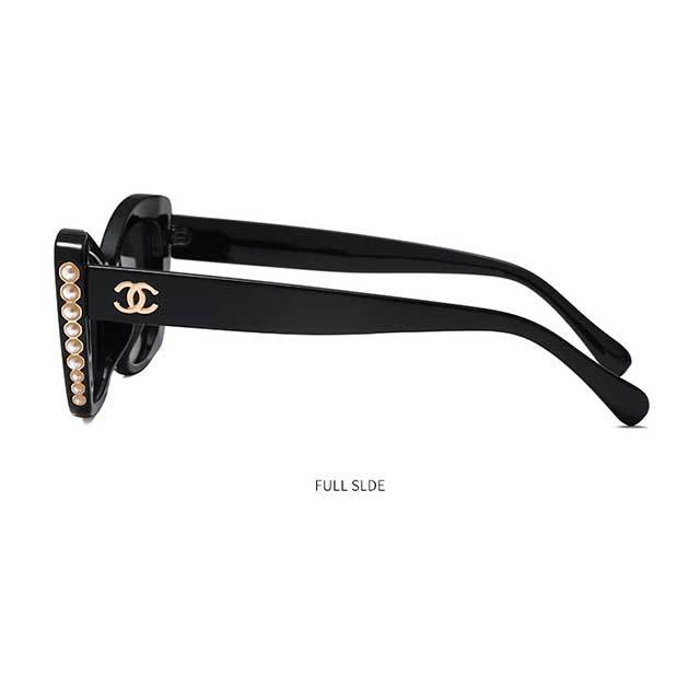 Pearls Design Cat Eyes Frame Sunglasses