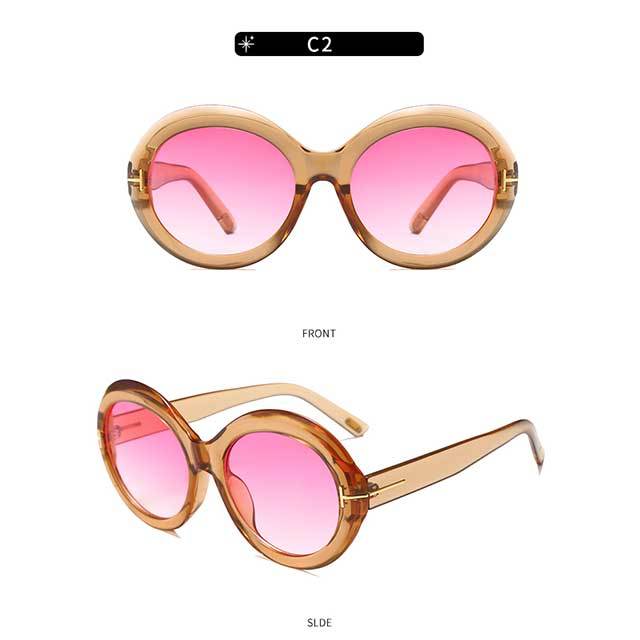 Retro Style Round Frame Sunglasses