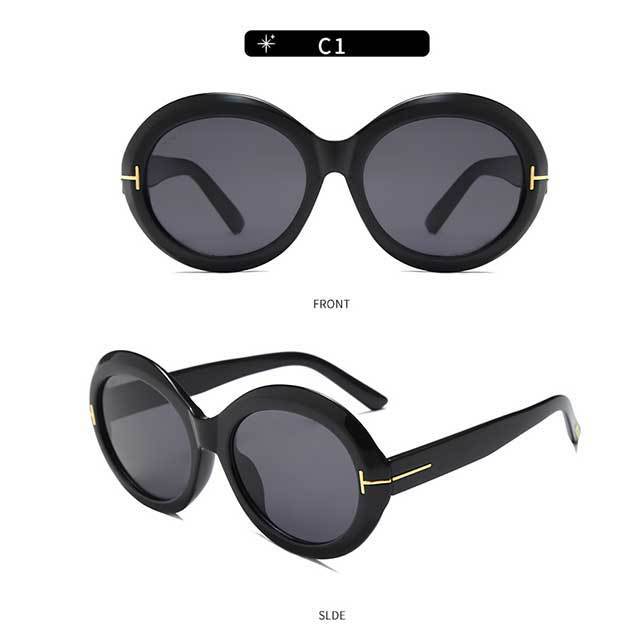 Retro Style Round Frame Sunglasses