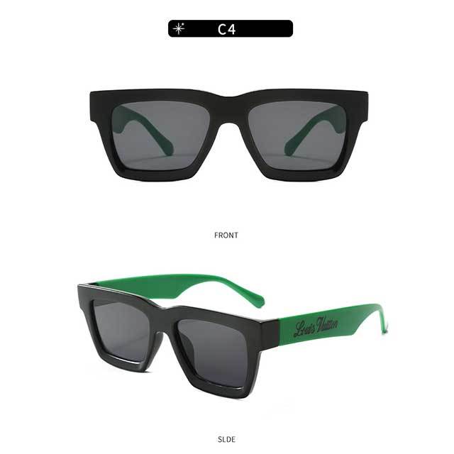 Contrast Color Square Frame Sunglasses