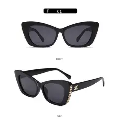 Pearls Design Cat Eyes Frame Sunglasses