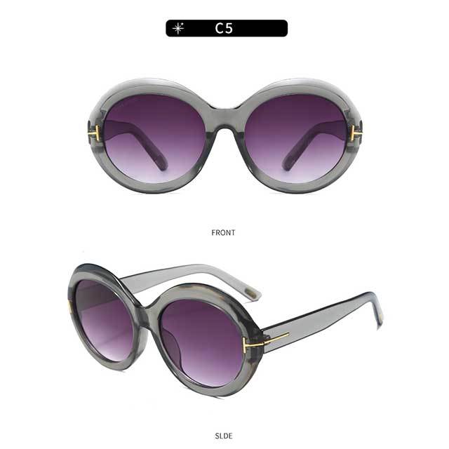 Retro Style Round Frame Sunglasses