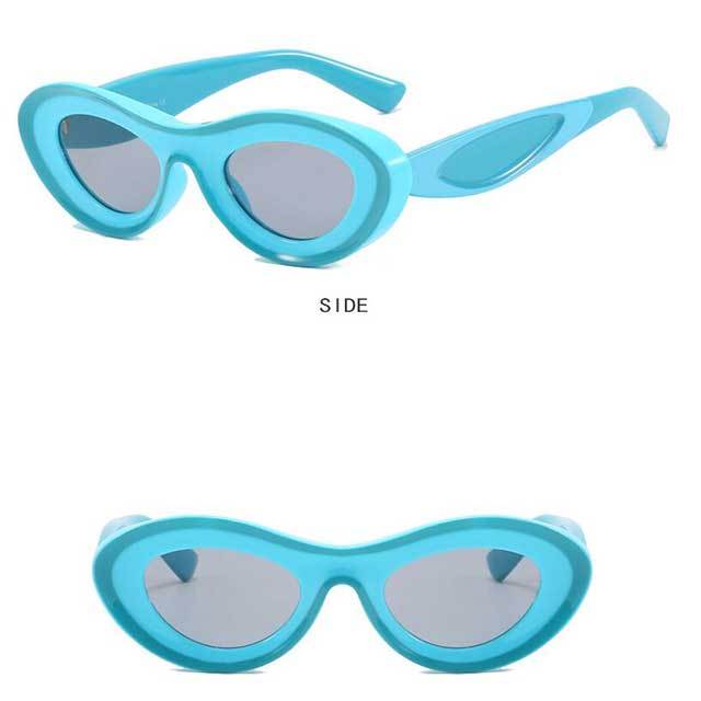 Contrast Color Oval Frame Outdoor Sunglasses