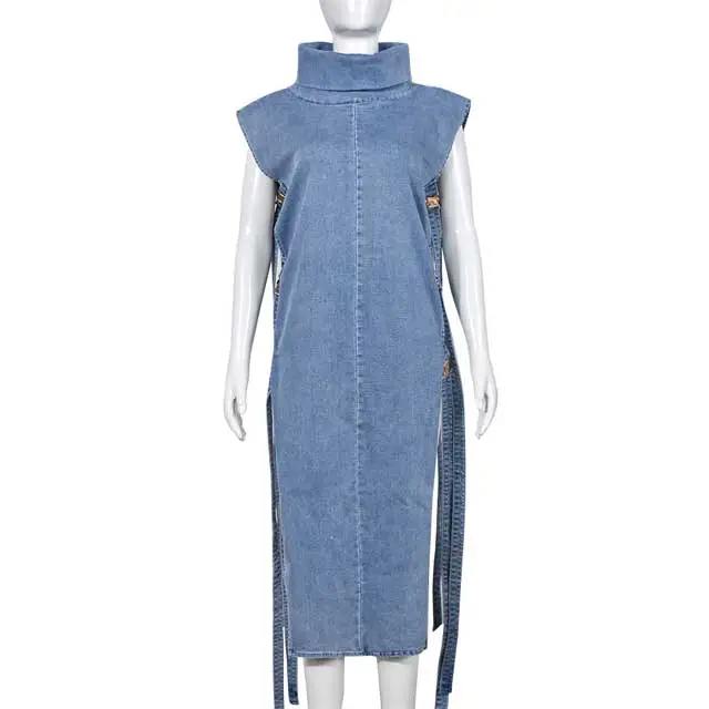 Denim Hollow Out Dress