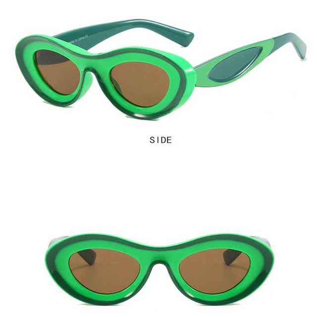 Contrast Color Oval Frame Outdoor Sunglasses