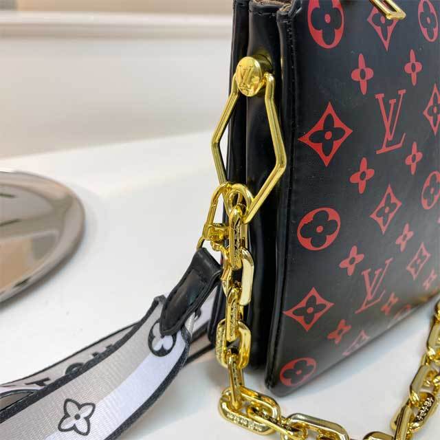 Fashion Letter Print Leather Messenger Bag