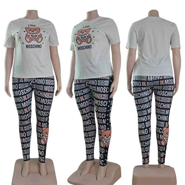 Plus Size Printed Casual Pants Set