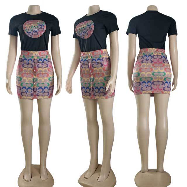 Printed Bodycon Skirt Set