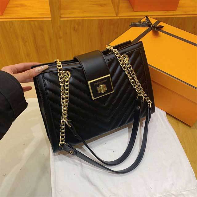 Leather Gold Chain HandBag