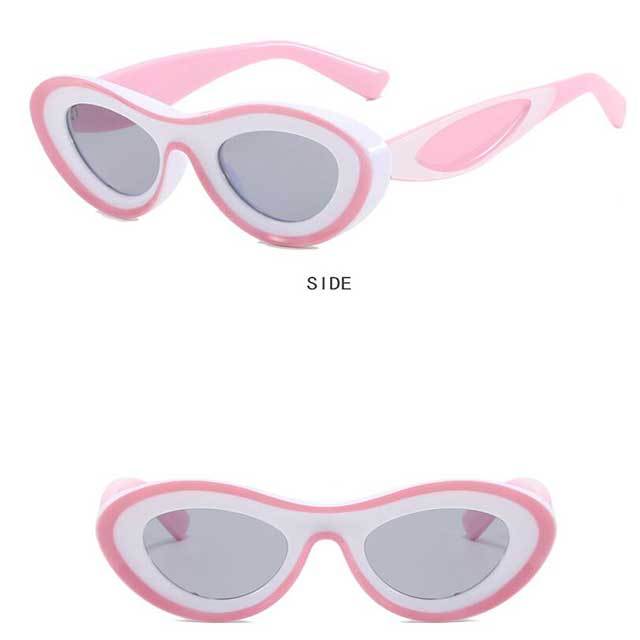 Contrast Color Oval Frame Outdoor Sunglasses