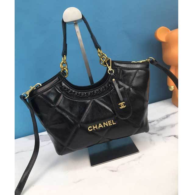 Metal Letter Leather Fashion Handbag