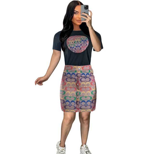 Printed Bodycon Skirt Set