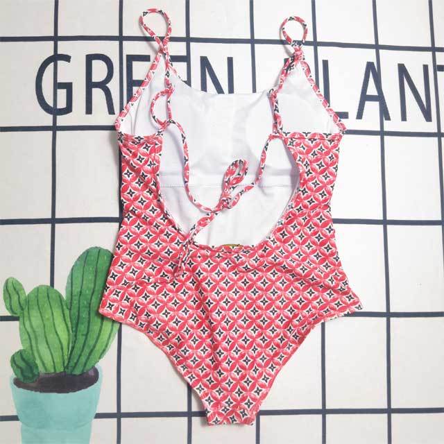 Printed Backless Women One Piece