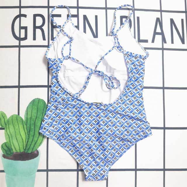 Printed Backless Women One Piece
