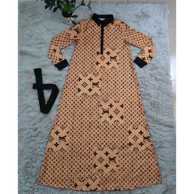Printed Long Sleeve Swig Dress