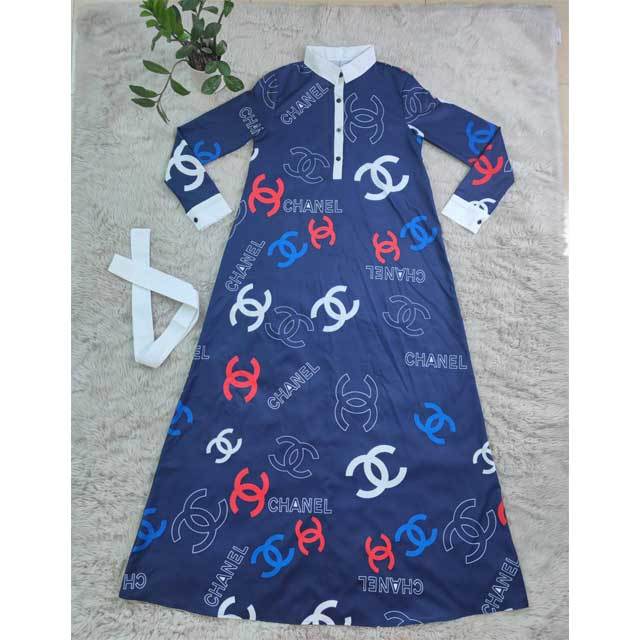 Printed Long Sleeve Swig Dress