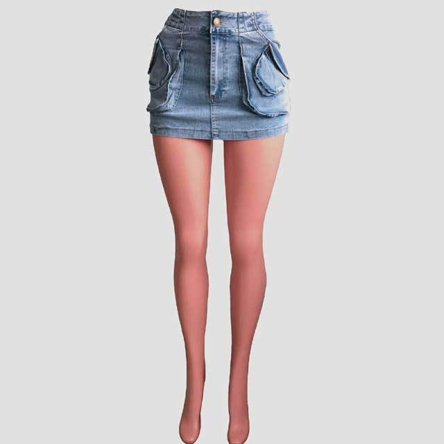 Multi Pockets Fashion Denim Skirt