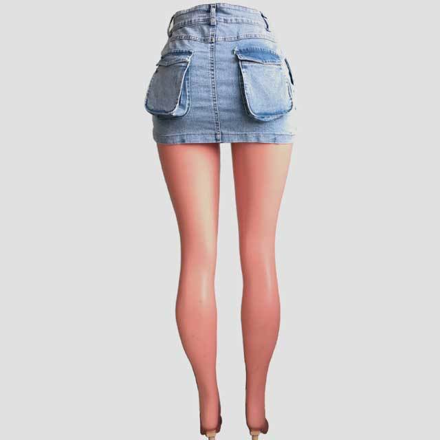 Multi Pockets Fashion Denim Skirt
