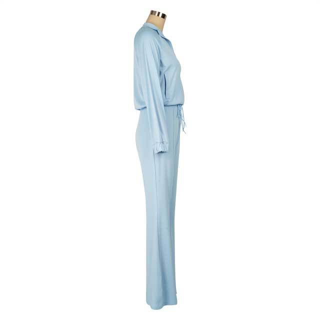Basic Zipper Jacket Top Bell Pants Set