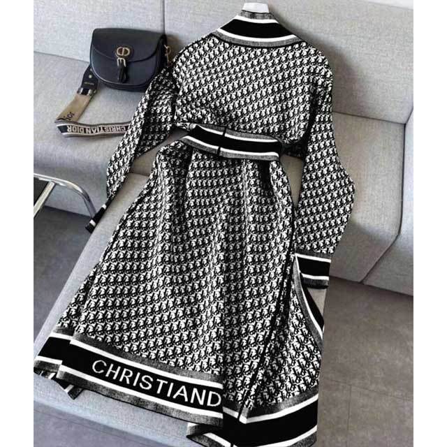 Printed Belted Long Coat