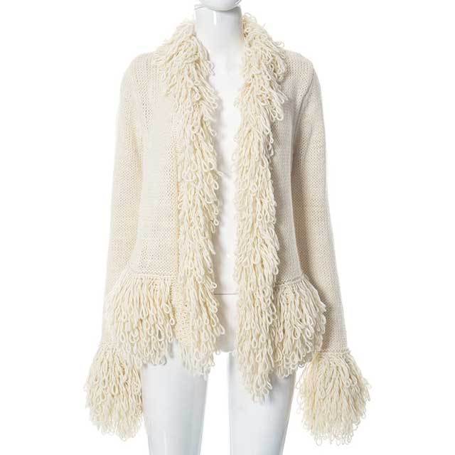 Knit Tassel Cardigan Coat