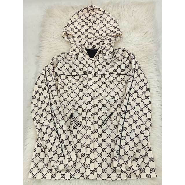 Printed Hooded Cargo Jacket