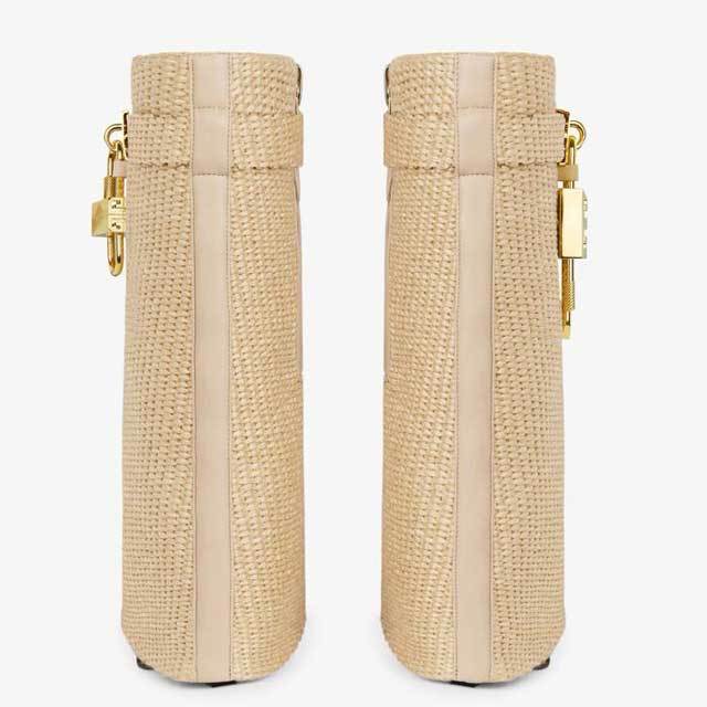 Shark Look Raffia-Effect Ankle Boots