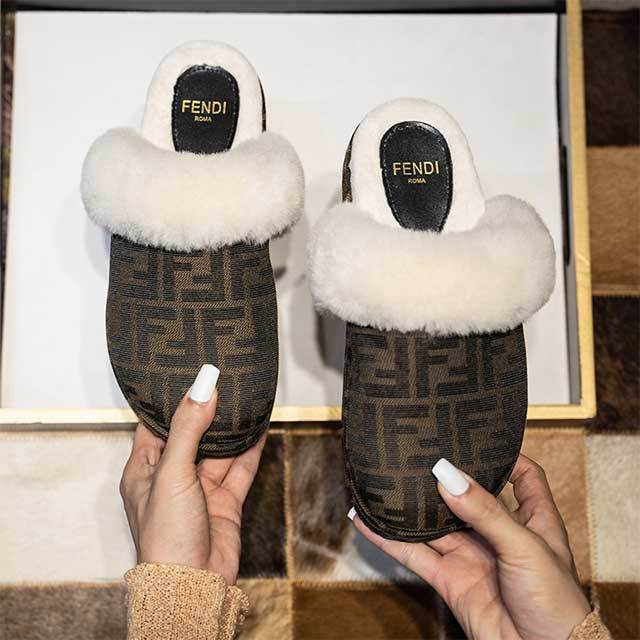 Winter Fashion Warm Furry Flat Slipper Shoes