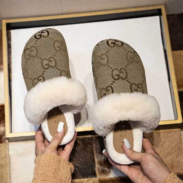 Homewear Luxury Fashion Warm Winter Furry Slippers