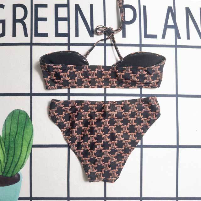 Printed Halter Top Swimsuit Set