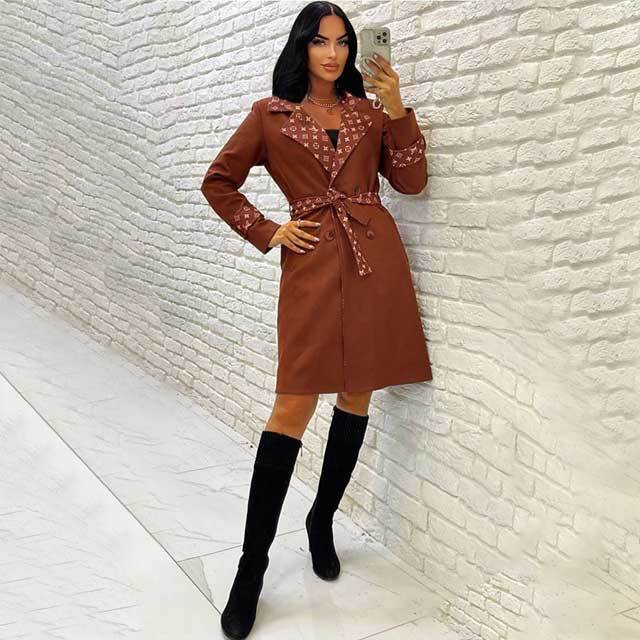 Printed Long Sleeve Casual Coat