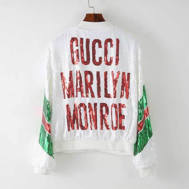Sequin Zipper Long Sleeve Jacket