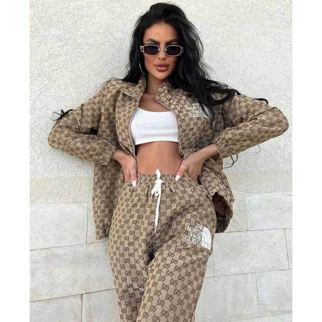 Printed Jacket Top Pants Set