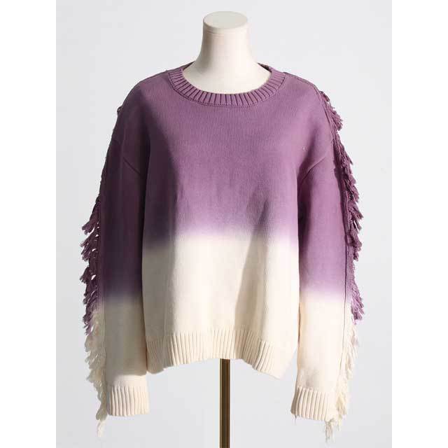 Gradient Tassel Sweater