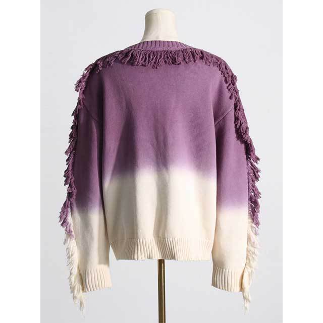 Gradient Tassel Sweater