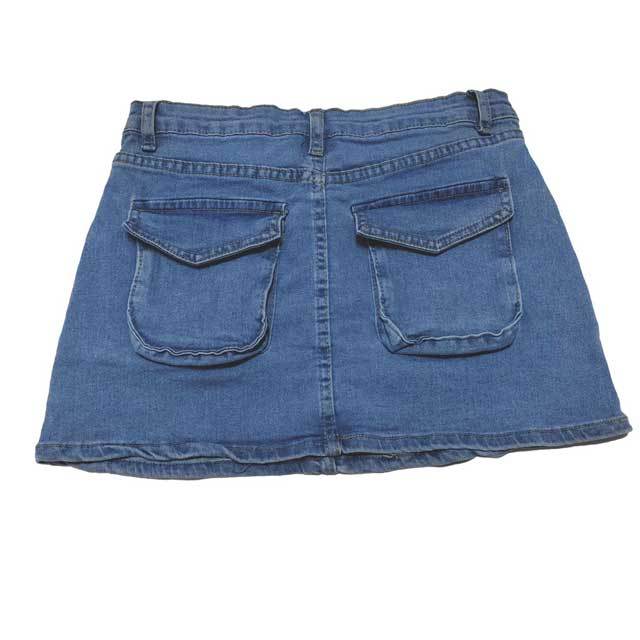 Multi Pocket Denim Cargo Skirt