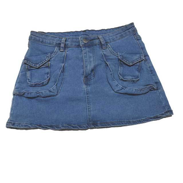 Multi Pocket Denim Cargo Skirt