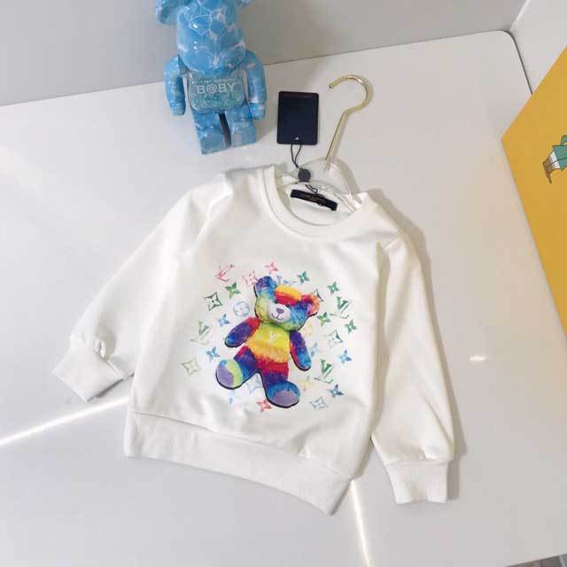 Printed Sweatshirt Top Denim Pants Set For Kids