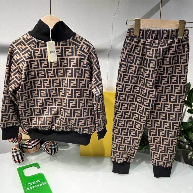 Children Printed Jacket Top Pants Set