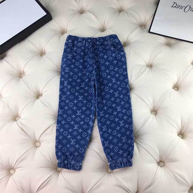 Printed Sweatshirt Top Denim Pants Set For Kids