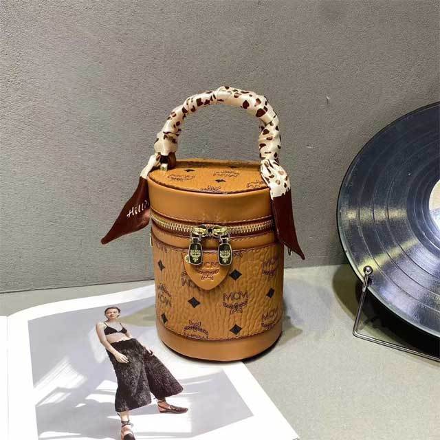 Leather Printed Fashion Bucket Makeup Bag