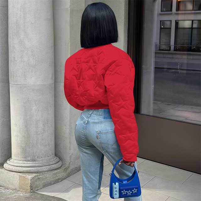 Star Embossing Puffer Jacket