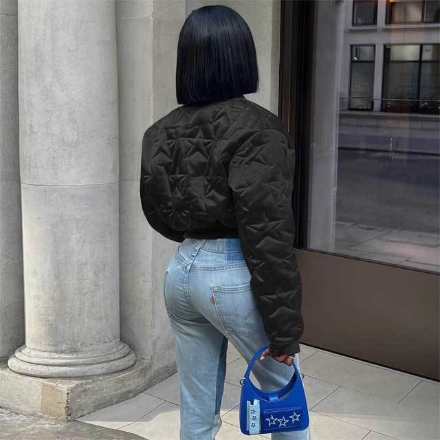 Star Embossing Puffer Jacket