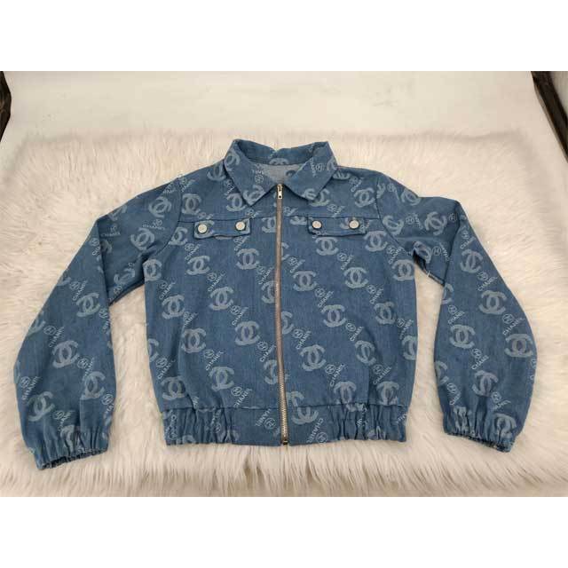 Jacquard Denim Zipper Jacket