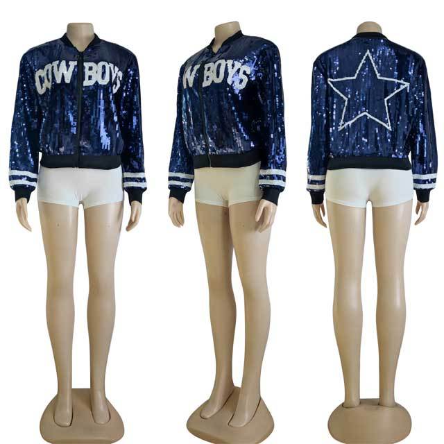 Letter Design Sequin Jacket
